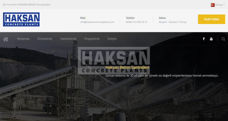Haksan Concrete Plants Web Site